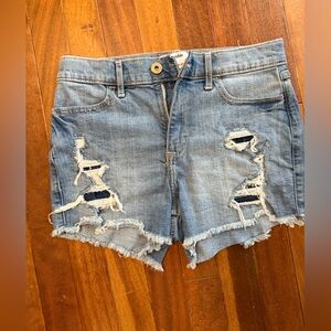 Abercrombie Kids Blue High-Rise Shortie Shorts